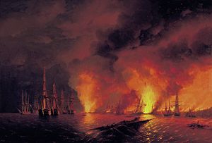 И. К. Айвазовский. &laquo;Синоп. Ночь после боя 18 ноября 1853 года&raquo;.