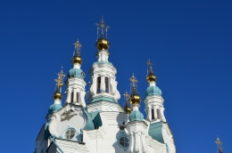 Купола Успенского Собора. Енисейск.