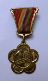 Нагрудный знак &laquo;За активное участие в подготовке и проведении XII Всемирного фестиваля молодёжи и студентов. Москва. 1985&raquo;