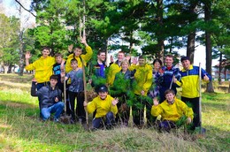 Посадка кедров на Абалакском кладбище